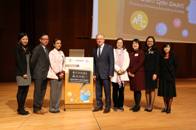 Guests and speakers (from left to right):  Dr Carrie Lau  Dr Li Hui  Professor Nirmala Rao  Professor Stephen Andrews  Dr Ida Mok  Ms Diana Lee  Ms Rhoda Wang  Ms Queenie Wong