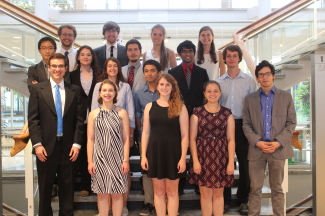 Gabriel (third from the left in the second row) had made a lot of friends at CERN during his internship there.