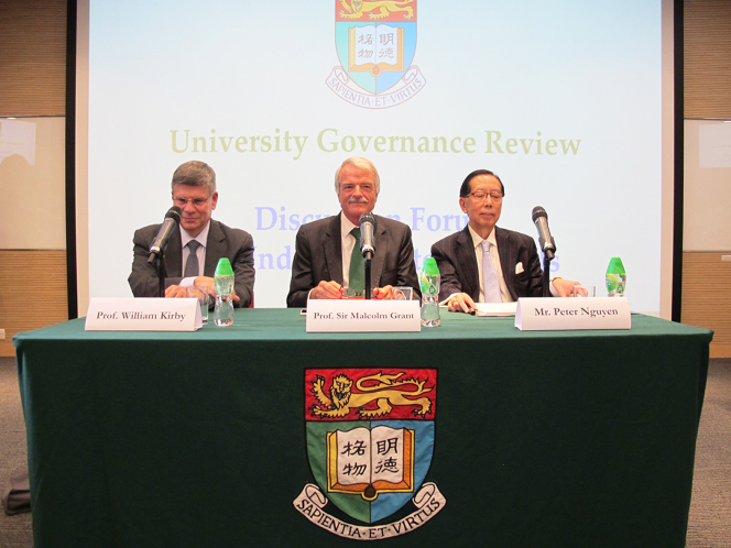 Review Panel member Professor William C. Kirby, Chairman Professor Sir Malcolm Grant and Mr Peter Van Tu Nguyen