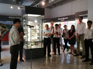Palaeo-Climate expert, Dr Liu Zhonghui, speaks to the guests at the reception about the ongoing research conducted at the Department of Earth Sciences at HKU.