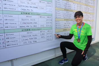 Education graduate Rachel Sproston is the Champion in Half Marathon (Women’s Master 2)