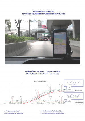 Angle Difference Method for Vehicle Navigation in Multilevel Road Networks
