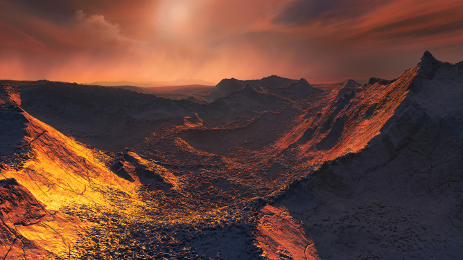 行星表面的藝術想像圖。（圖片來源：ESO - M. Kornmesser，使用許可：創作共享（請註明））