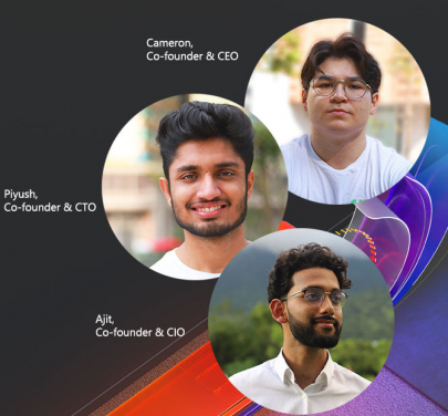 Hollo學生團隊成員Cameron van Breda，Ajit Krishna Namakkal Raghavendran 和Piyush Jha在香港大學認識。