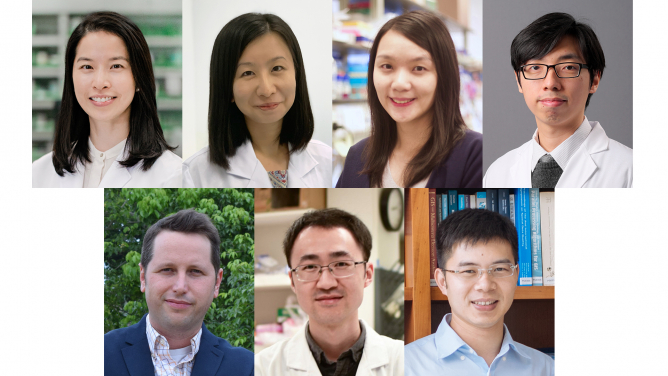 First row from left:
Dr Esther Chan Wai Yin, Dr Lydia Cheung Wai Ting, Dr Carmen Wong Chak Lui, Dr Alan Wong Siu Lun
Second row from left:
Dr Timothy Bonebrake, Dr Wang Yufeng, Dr Zhang Hongsheng
 