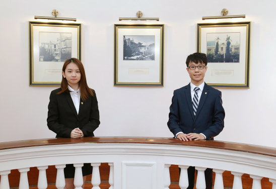 HKU-SCF Scholarship in Financial Technology recipients Eva Lai  Mei Kwan and Rain Lee Sze Choi