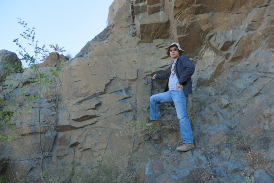Prof. Zhao in the field working on the ~2.5 billion years old mafic granulites from Eastern Hebei, North China Craton