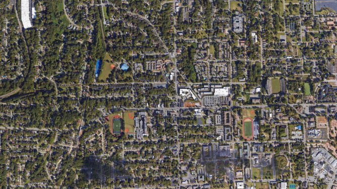 亞特蘭大的綠地暴露水平較理想，達77.12%。（Data Source from Google Earth Imagery)